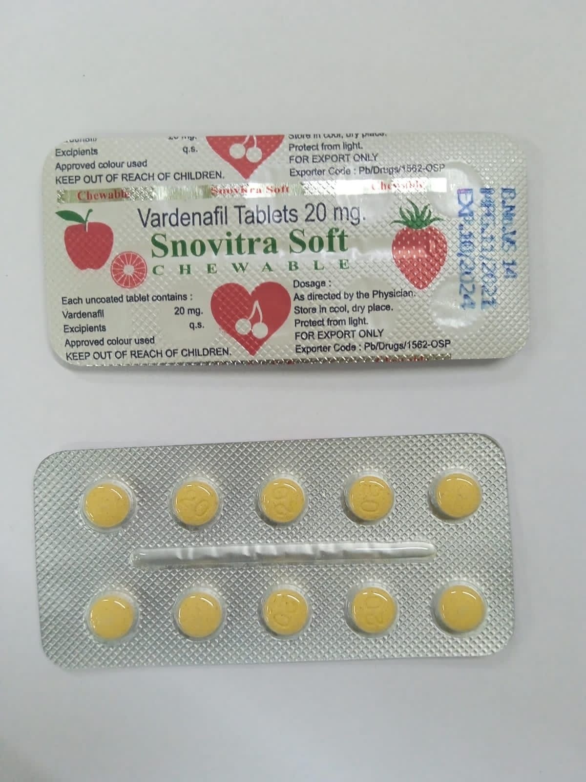 Snovitra Soft 20 mg Chewable Tablets